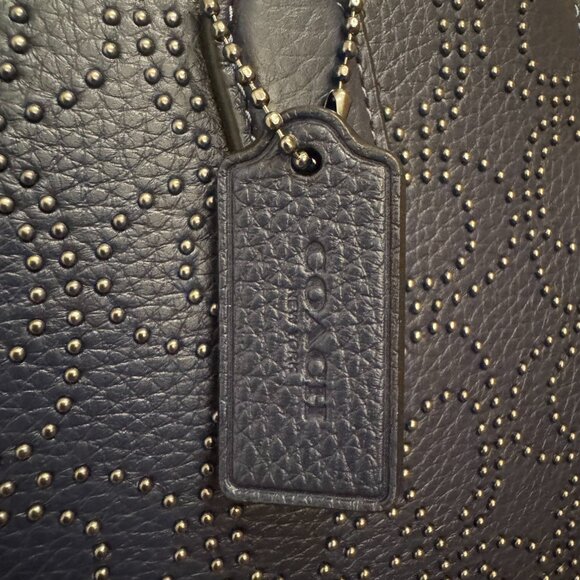 Coach Small Nina Tote with Signature Rivets - Navy - Picture 6 of 10